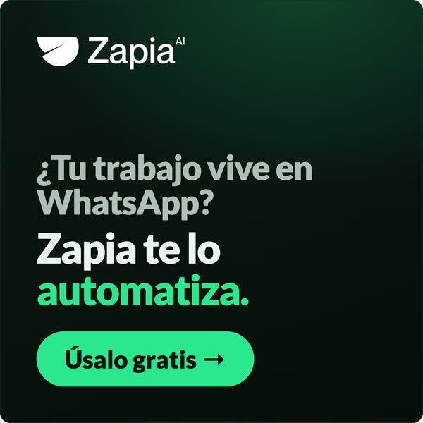 Zapia AI image Facebook ad: Haz que la IA responda tu WhatsApp