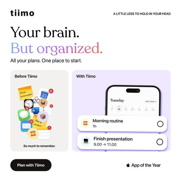 Tiimo image Facebook ad: Visual planning app for people with Autism & ADHD