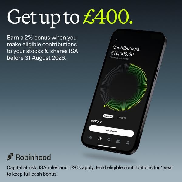 Robinhood image Facebook ad: No UK tax on gains (3 of 3)