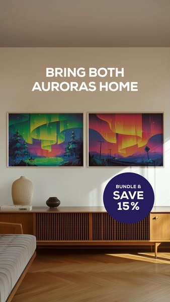Kurzgesagt image Facebook ad: Aurora Gazing Poster Bundle (4 of 16)