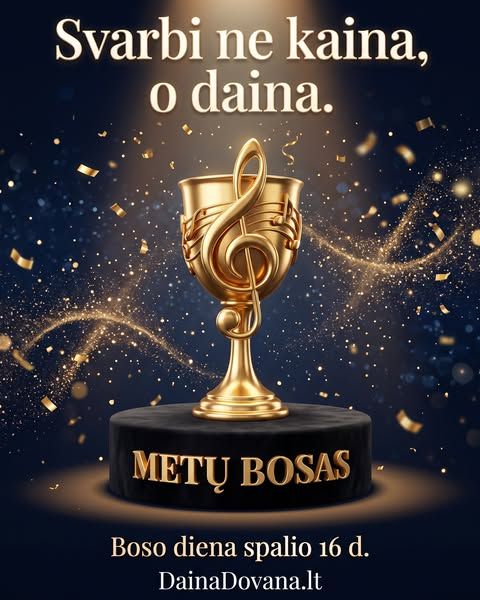 DainaDovana image Facebook ad: Kiekvienas bosas nusipelno apdovanojimo. Bet ne dar vieno puodelio. 🏆 Boso dienai (spalio…