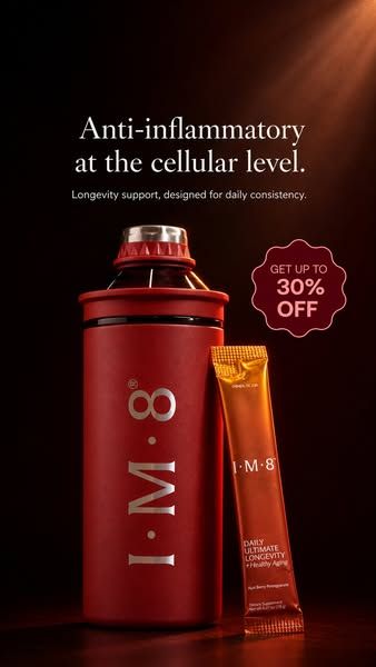 IM8 Health image Facebook ad: Anti-Inflammatory at the Cellular Level. (1 of 2)
