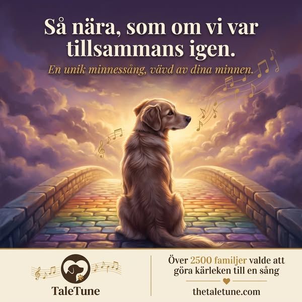 Your Story in a Song image Facebook ad: Hedra minnet av en alldeles särskild hund!