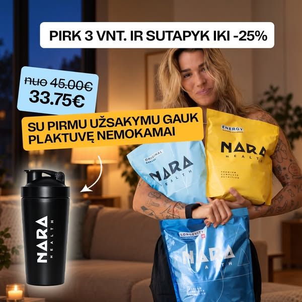 NARA.health image Facebook ad: Sutaupyk iki -25% 🔥