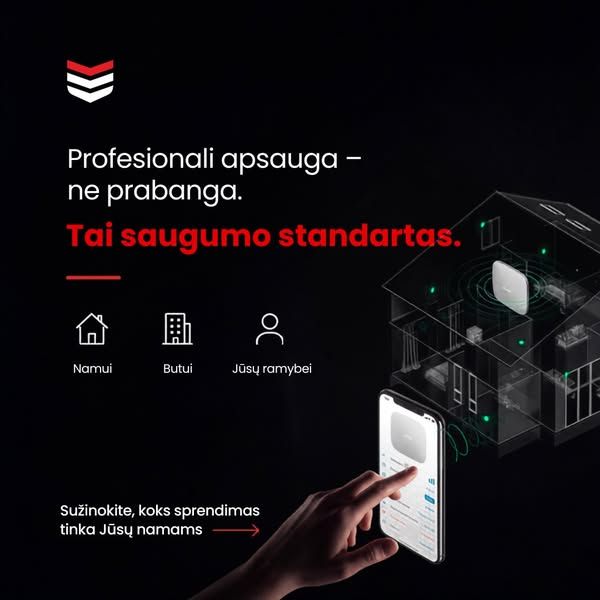 Ekskomisarų biuras image Facebook ad: Griauname MITUS. Vienas jų – profesionali apsauga reikalinga tik nuosavam namui. Butas ar… (5 of 5)