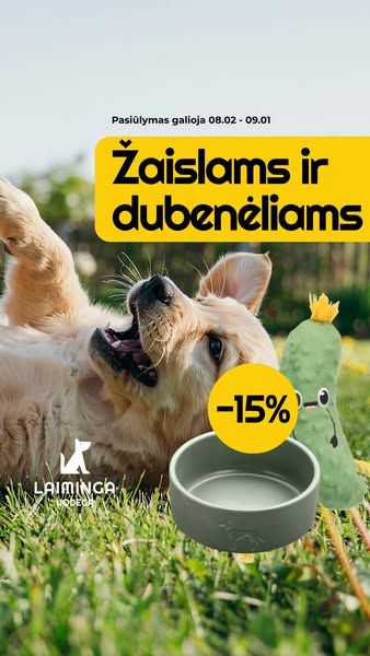 Laiminga uodega - veterinarijos vaistinė I gyvūnų prekės image Facebook ad: -15% nuolaida.