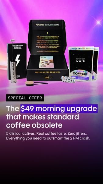 Everyday Dose image Facebook ad: Pour Yourself Coffee That Does More ☕