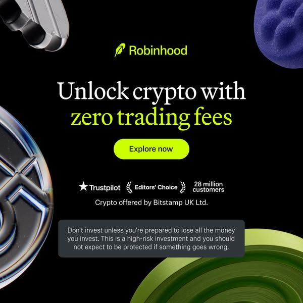 Robinhood image Facebook ad: 24/7 access to 50+ crypto (2 of 2)
