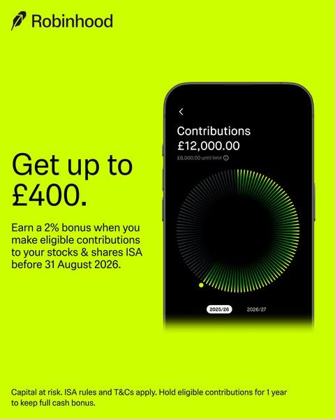Robinhood image Facebook ad: No UK tax on gains