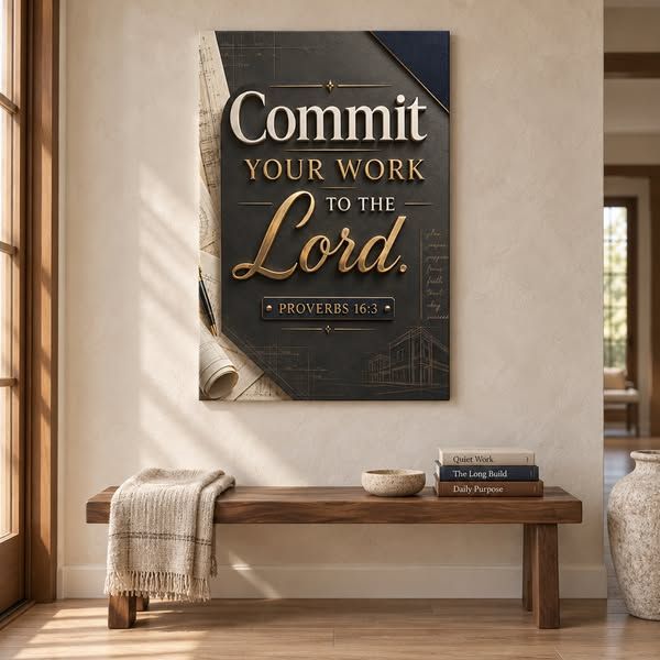 Tailored Canvases image Facebook ad: Commit Your Work To The Lord - Proverbs 16:3 | Made in the USA | Ships Fast