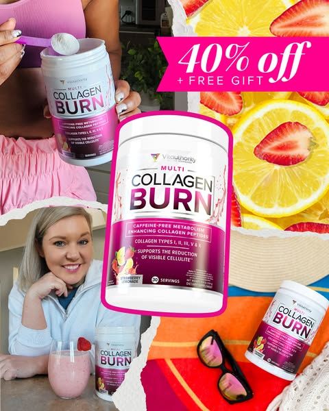 Vitauthority image Facebook ad: Collagen BURN Savings are Live! 60 day guarantee