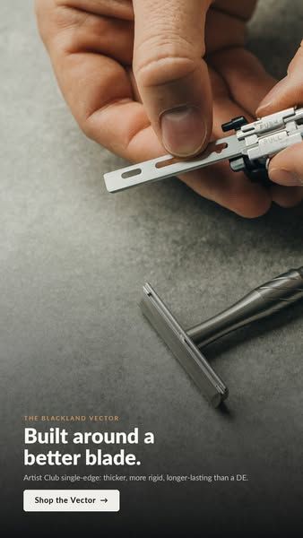Blackland image Facebook ad: One Razor. One Blade. No Compromises.