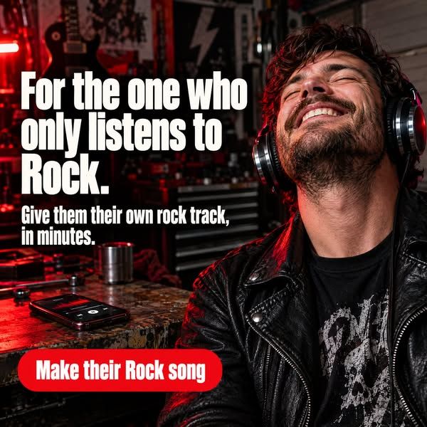 Gift Your Melody image Facebook ad: For the One Who Only Listens to Rock