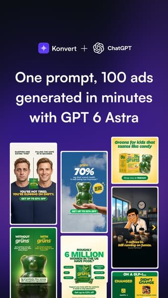 Konvert image Facebook ad: Generate winning ads with GPT 6 Astra