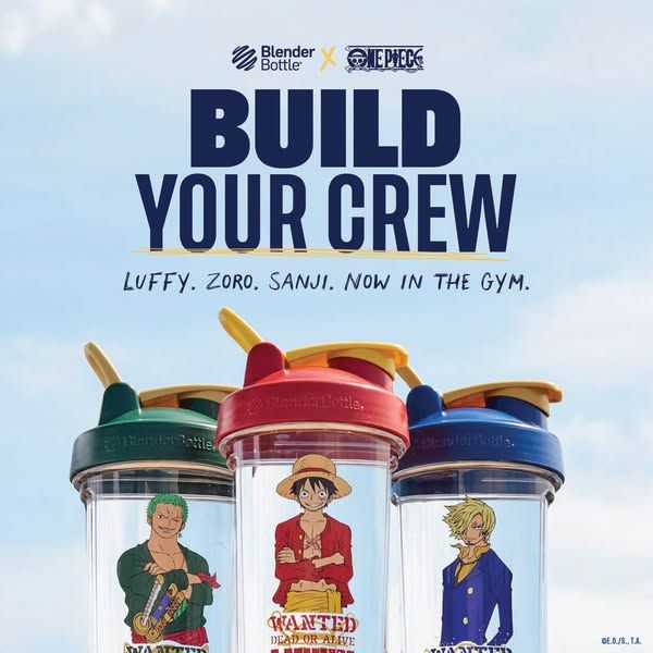 BlenderBottle image Facebook ad: Shop the ONE PIECE x BlenderBottle collection. (3 of 3)