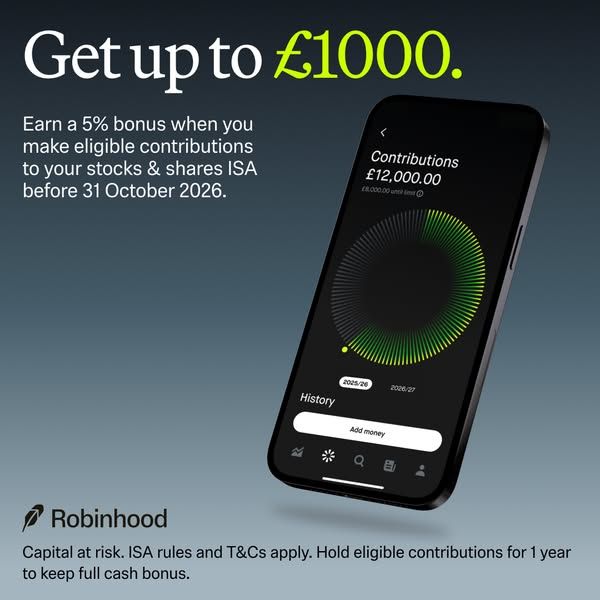 Robinhood image Facebook ad: No UK tax on gains (2 of 2)