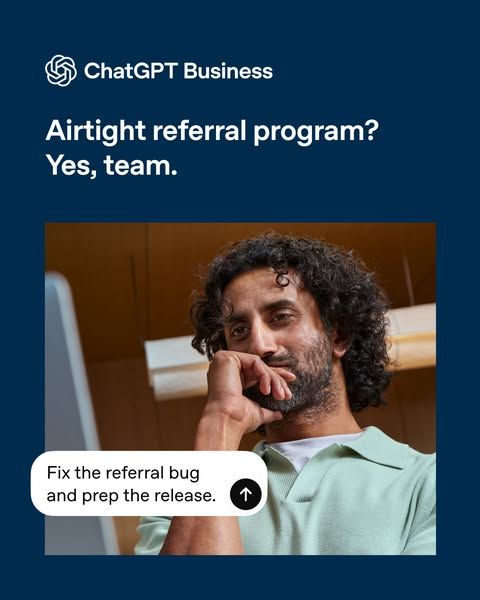 OpenAI image Facebook ad: Try ChatGPT Business (3 of 3)