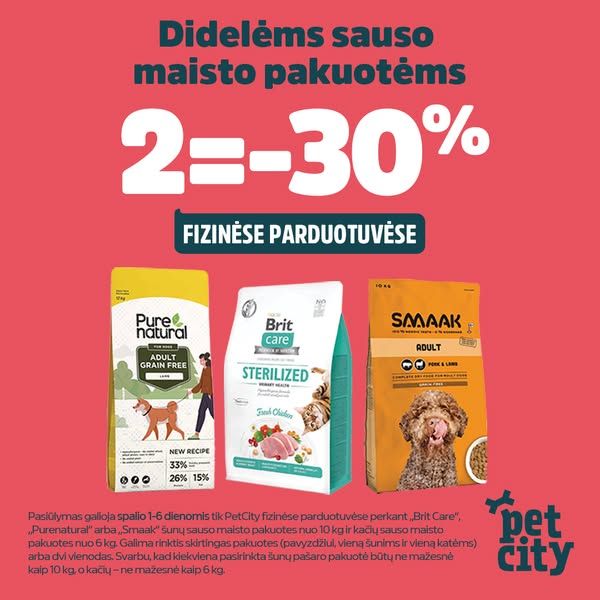 PetCity Lietuva image Facebook ad: 🐾 Sausam maistui -30%