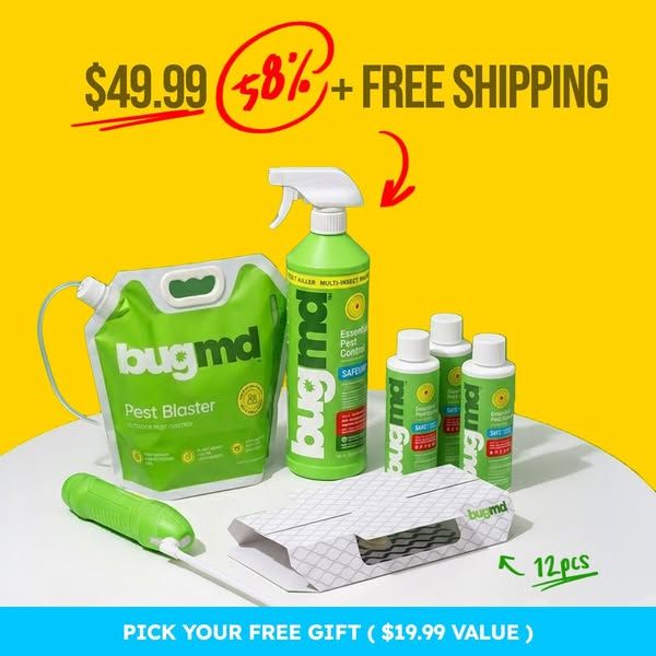 Bug MD image Facebook ad: 58% OFF + Free Gift + Free Shipping!