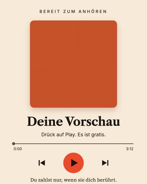 Gift my music image Facebook ad: Erst hören. Nur zahlen, wenn es dich berührt.