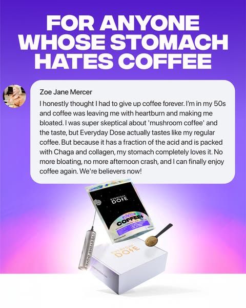 Everyday Dose image Facebook ad: Pour Yourself Coffee That Does More ☕