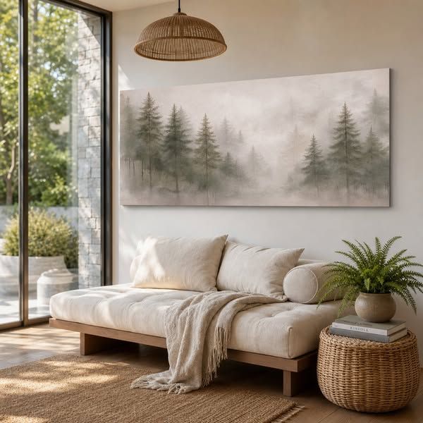 Tailored Canvases - Personalized Gifts image Facebook ad: Soft Fog Forest Wall Art | Made in the USA | Ships Fast
