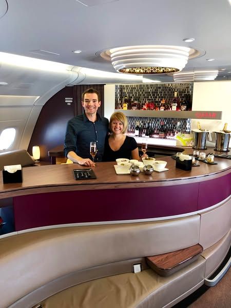Thrifty Traveler image Facebook ad: A Private Suite. Caviar at 35,000 Feet. Champagne Before Takeoff. You Can Book This With…