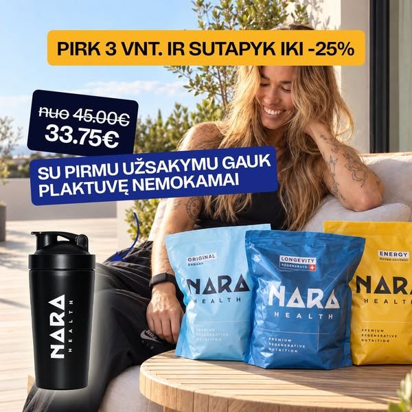 NARA.health image Facebook ad: Sutaupyk iki -25% 🔥