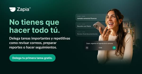 Zapia AI image Facebook ad: No tienes que hacerlo todo