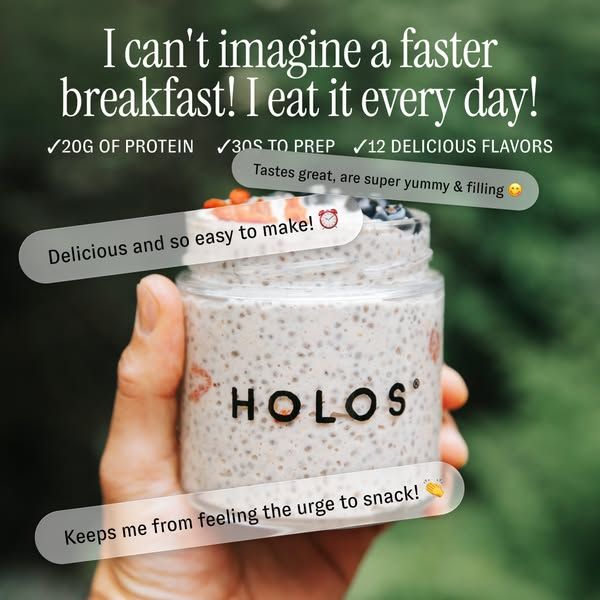 HOLOS image Facebook ad: Protein Overnight Muesli