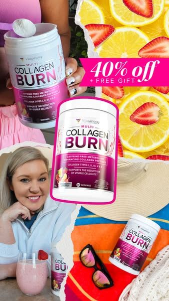 Vitauthority image Facebook ad: Collagen BURN Savings are Live! 60 day guarantee