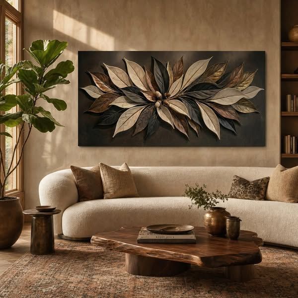 Tailored Canvases image Facebook ad: Earthtone Petals Wall Art | Made in the USA | Ships Fast