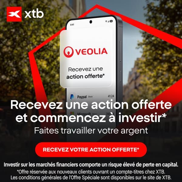XTB Online Trading image Facebook ad: Recevez une action offerte*