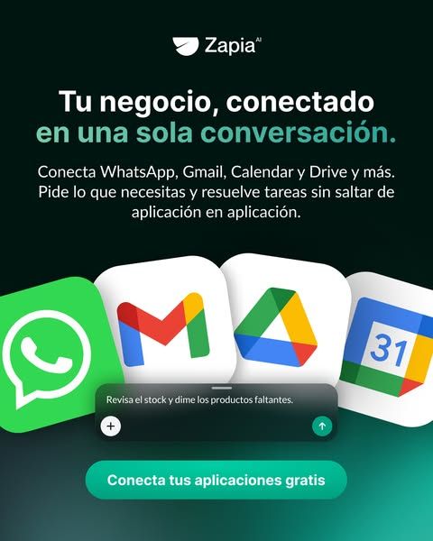 Zapia AI image Facebook ad: Tu negocio, a un chat de distancia