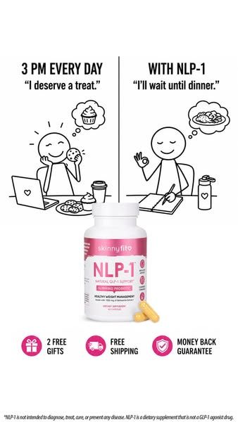 SkinnyFit image Facebook ad: NLP-1 = Natural GLP-1 Support 🔥 (4 of 4)
