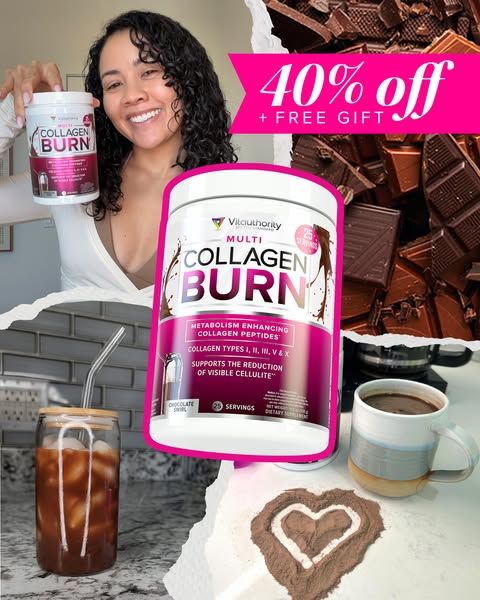 Vitauthority image Facebook ad: Collagen BURN Savings are Live! 60 day guarantee