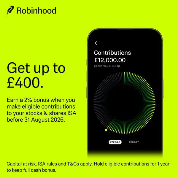 Robinhood image Facebook ad: No UK tax on gains
