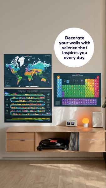 Kurzgesagt image Facebook ad: The same level of research and detail as a kurzgesagt video, now for your walls. Pick the… (3 of 12)