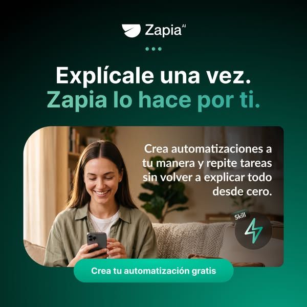 Zapia AI image Facebook ad: Explica una vez, automatiza para siempre