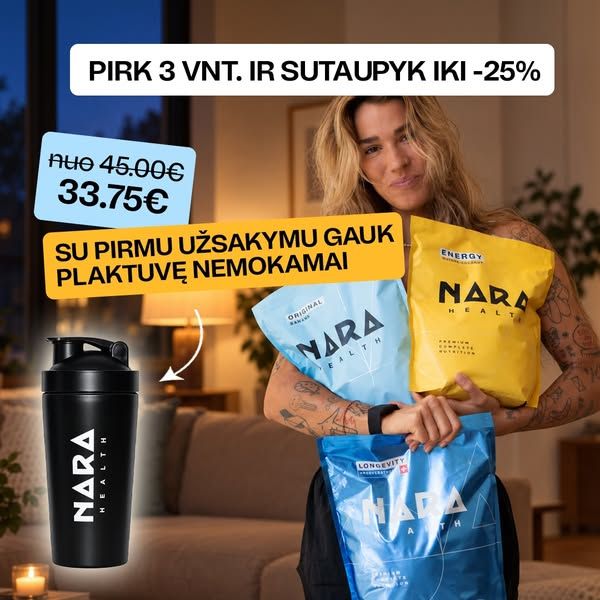 NARA.health image Facebook ad: Sutaupyk iki -25% 🔥