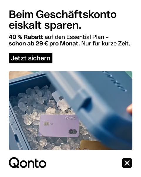 Qonto image Facebook ad: Geschäftskonto: jetzt 40 % sparen (3 of 3)