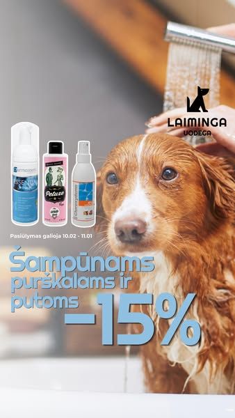 Laiminga uodega - veterinarijos vaistinė I gyvūnų prekės image Facebook ad: Akcija galioja: 10.02-11.01