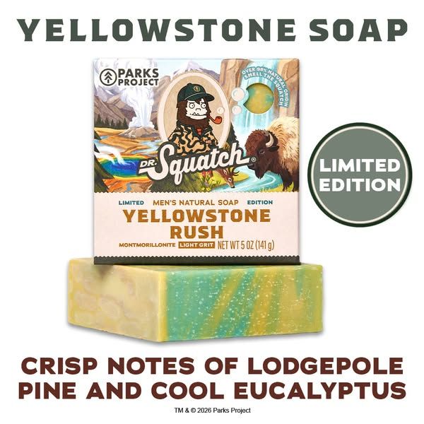Dr. Squatch image Facebook ad: 🏔️ NEW: NATIONAL PARK SOAP