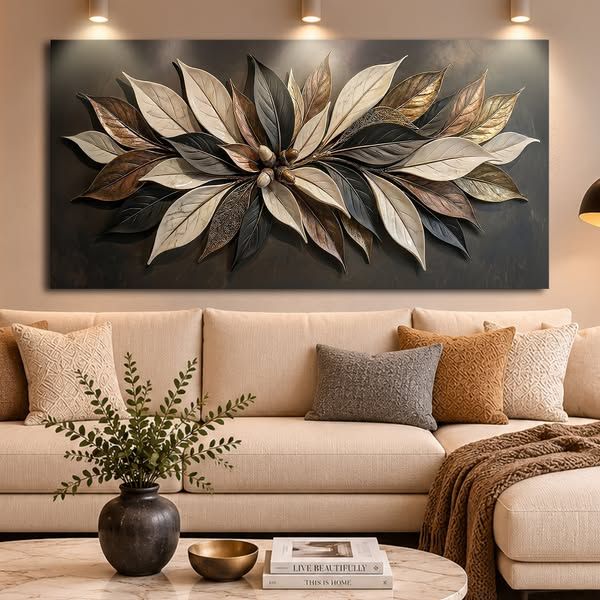 Tailored Canvases - Personalized Gifts image Facebook ad: Earthtone Petals Wall Art | Made in the USA | Ships Fast