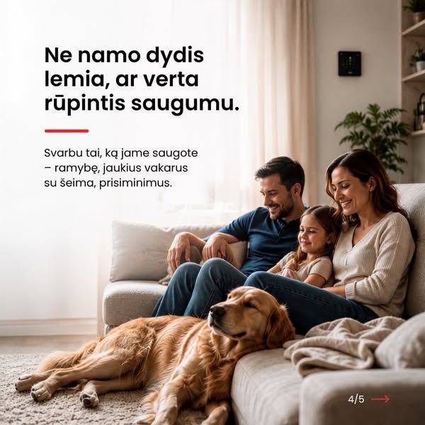 Ekskomisarų biuras image Facebook ad: Griauname MITUS. Vienas jų – profesionali apsauga reikalinga tik nuosavam namui. Butas ar… (4 of 5)