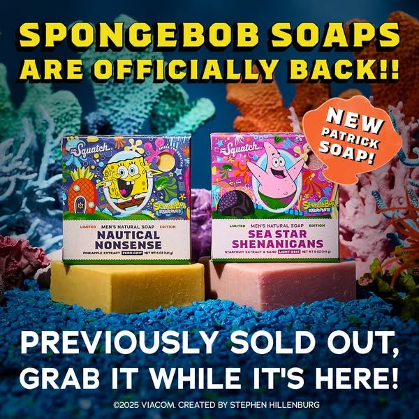 Dr. Squatch image Facebook ad: 🧽 NEW! SpongeBob & Patrick Soap 🌟 (4 of 4)