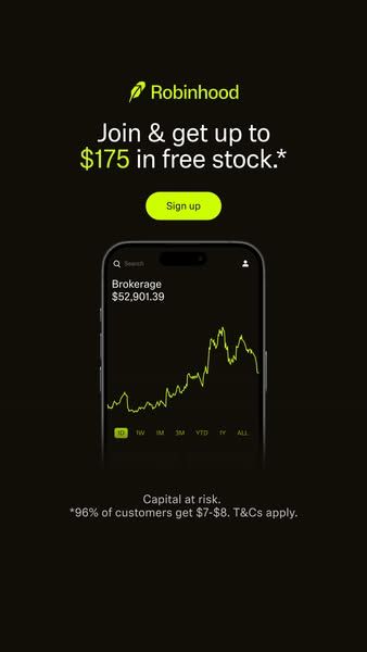 Robinhood image Facebook ad: Invest with Robinhood (1 of 2)
