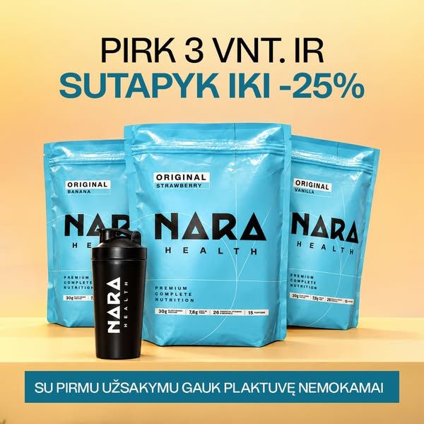 NARA.health image Facebook ad: Sutaupyk iki -25% 🔥