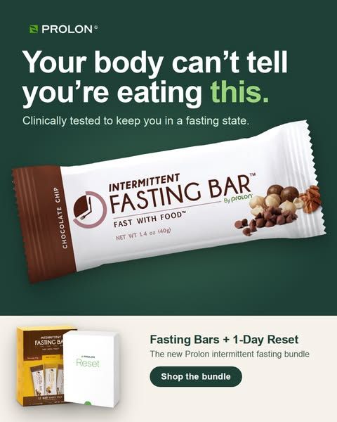 Prolon image Facebook ad: You eat. Your body thinks you didn't.