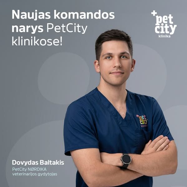 PetCity Lietuva image Facebook ad: PetCity veterinarijos gydytojų gretas papildė Dovydas Baltakis! 🌟 2025 metais Dovydas…